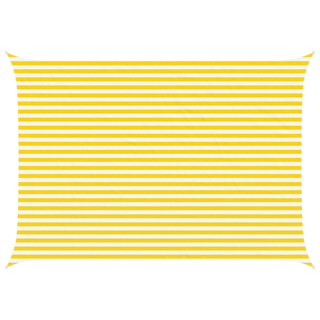 Vela da ombra solare Giallo e Bianco 5 × 3,5 m