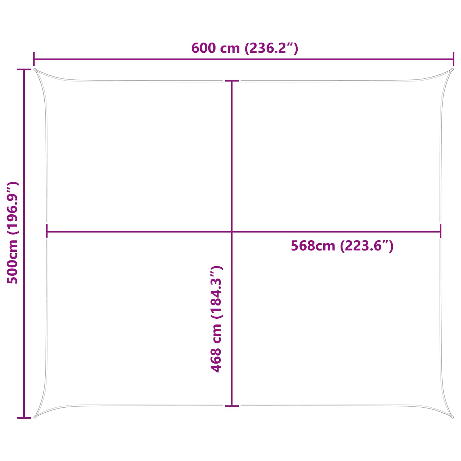 Vela da ombra solare Giallo e Bianco 6 x 5 m