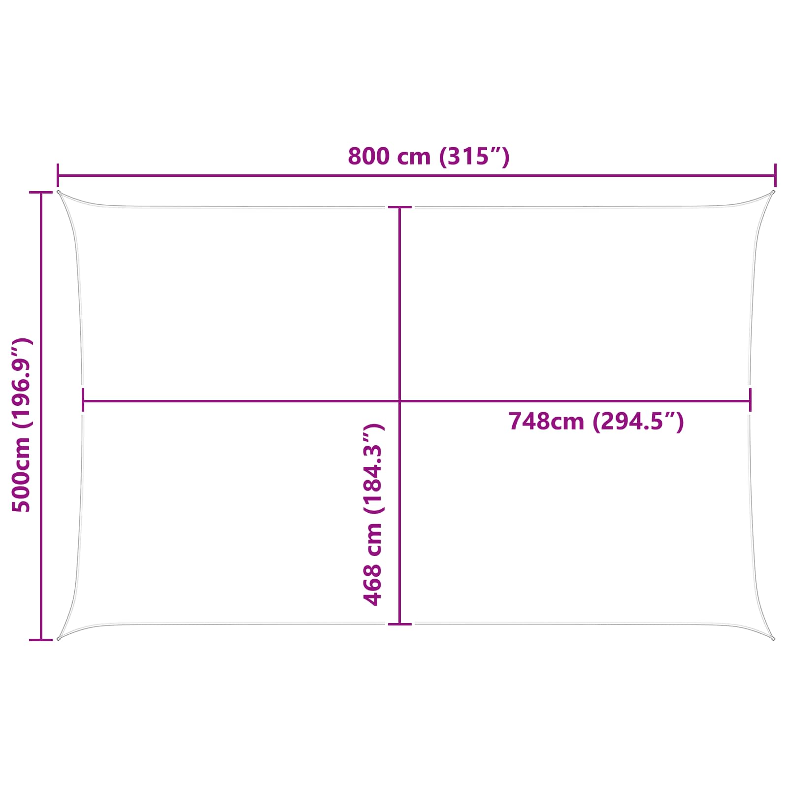 Vela da ombra solare Giallo e Bianco 8 x 5 m