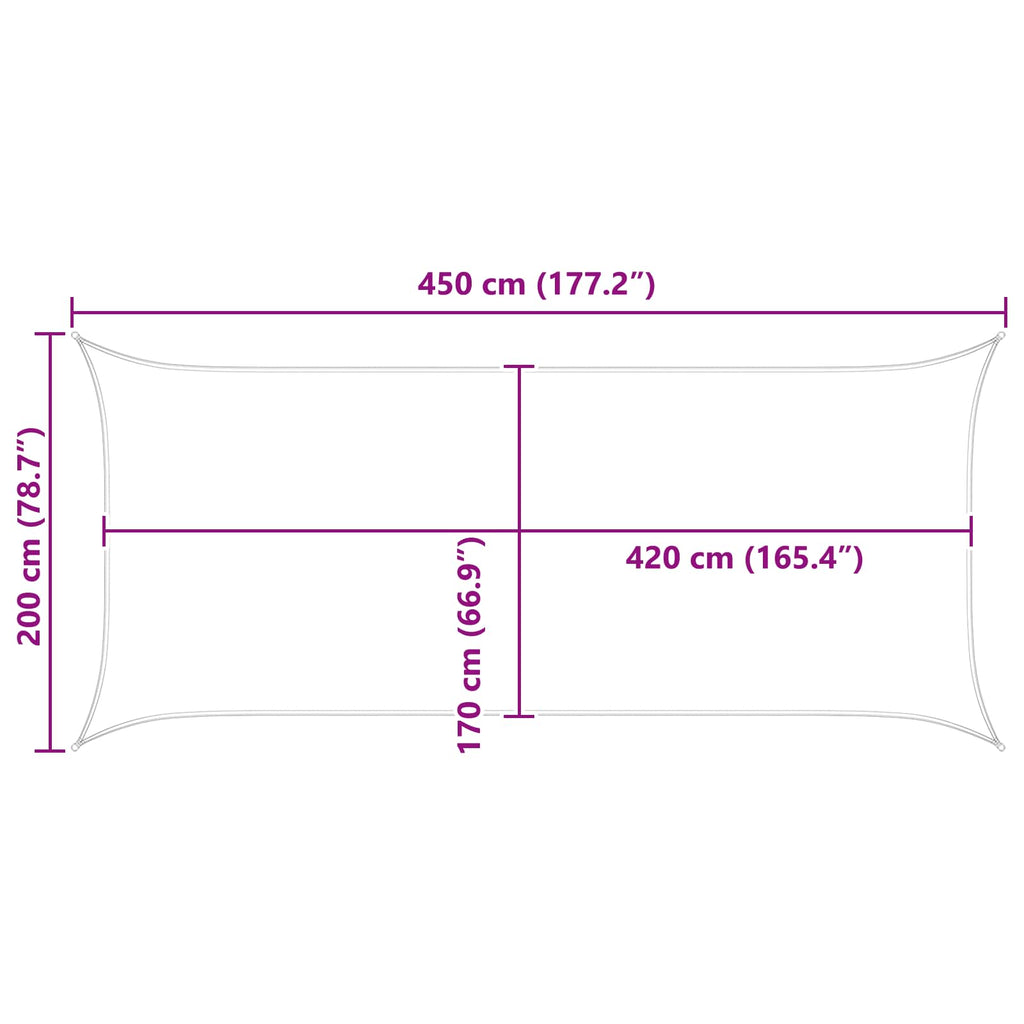 Vela da ombra solare Blu e Bianco 4,5 x 2 m
