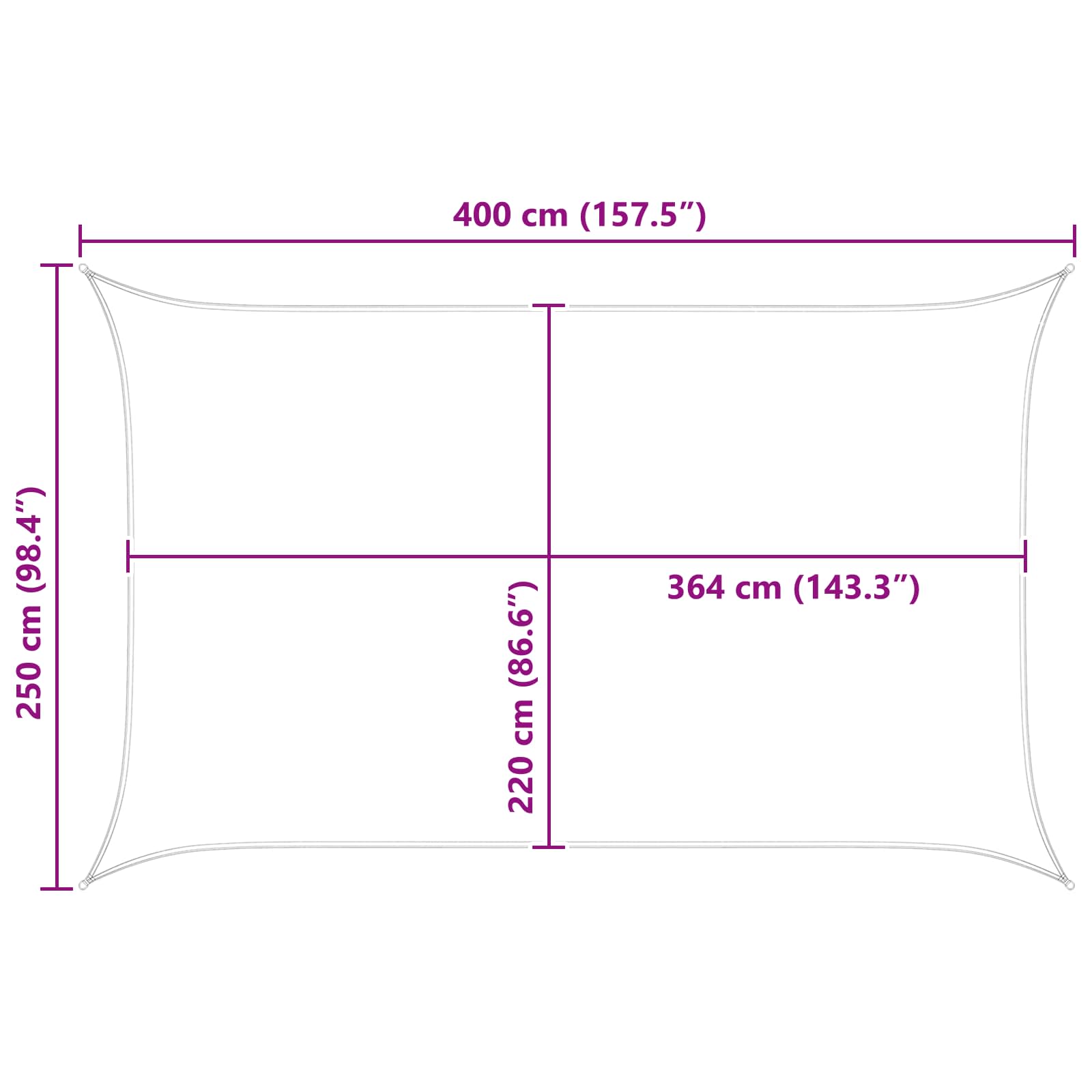 Vela da ombra solare Blu e Bianco 4 x 2,5 m