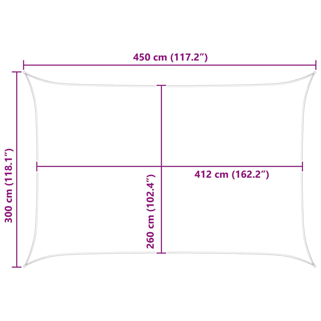 Vela da ombra solare Blu e Bianco 4,5 x 3 m