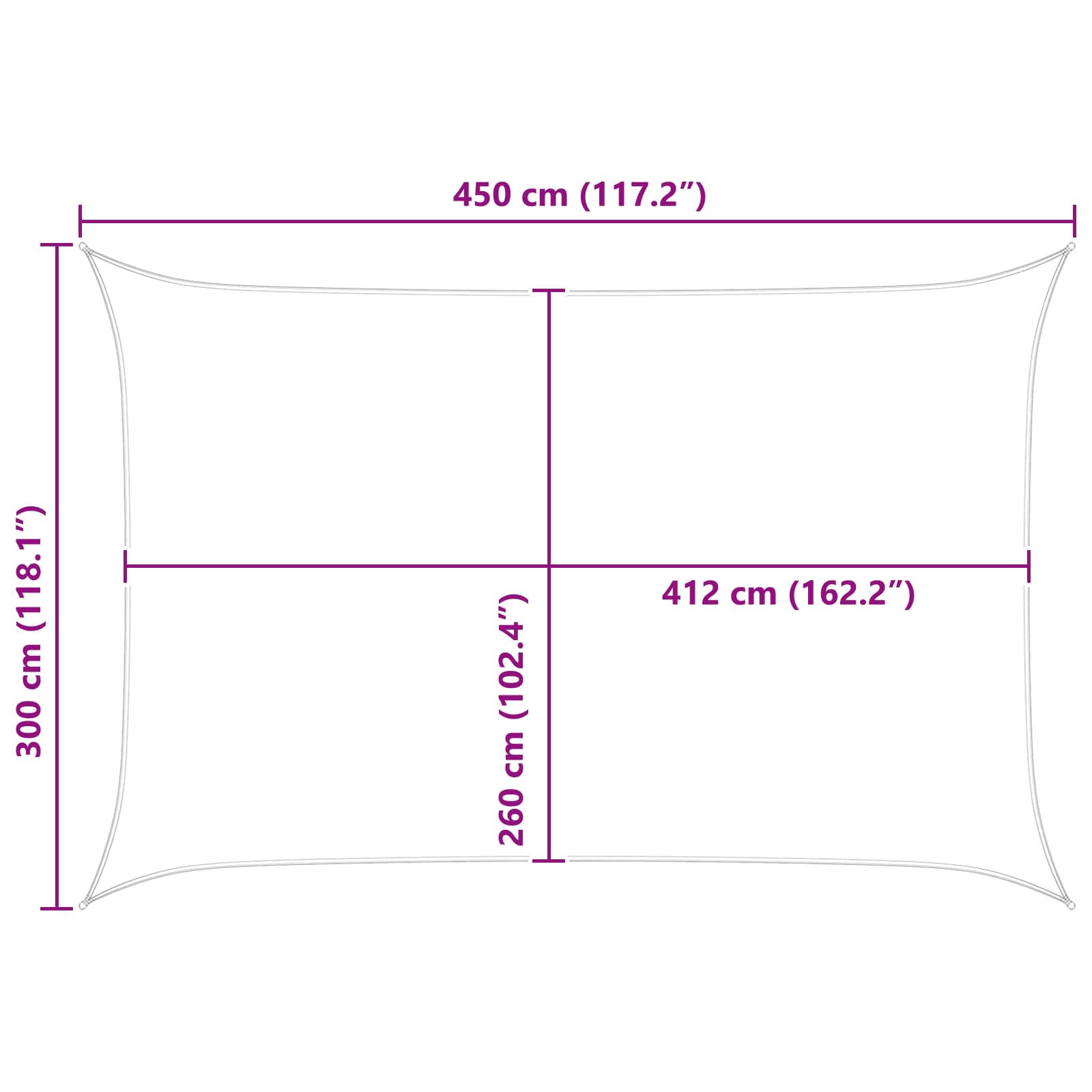 Vela da ombra solare Blu e Bianco 4,5 x 3 m