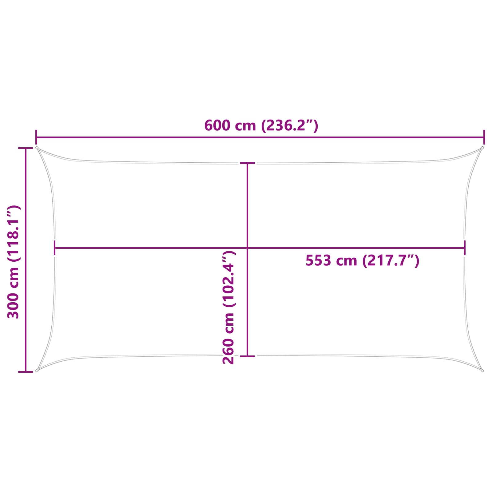Vela da ombra solare Blu e Bianco 6 x 3 m
