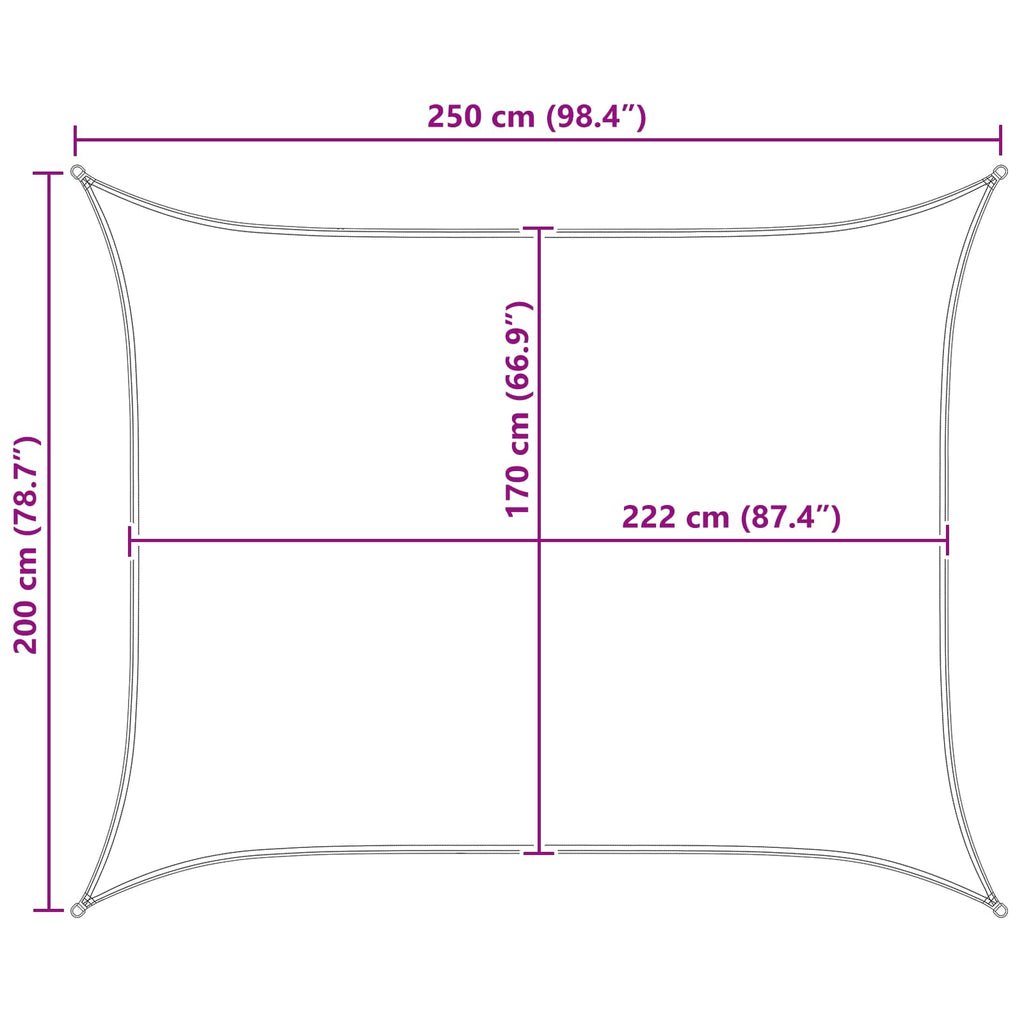 Vela da ombra solare Grigio chiaro e bianco 2 x 2,5 m