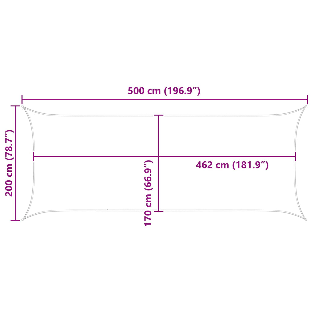 Vela da ombra solare Grigio chiaro e bianco 5 x 2 m