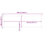 Vela da ombra solare Grigio chiaro e bianco 6 x 2 m