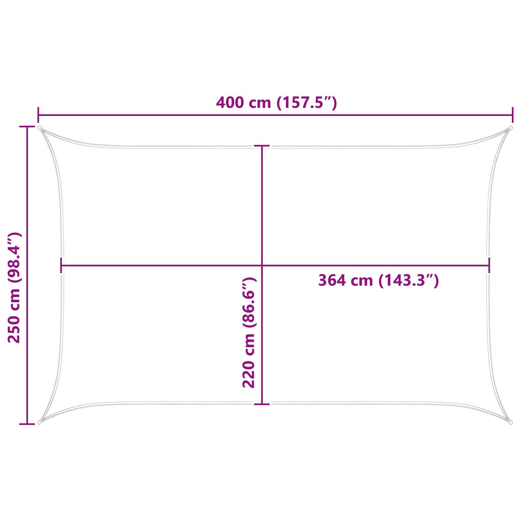 Vela da ombra solare Grigio chiaro e bianco 4 x 2,5 m