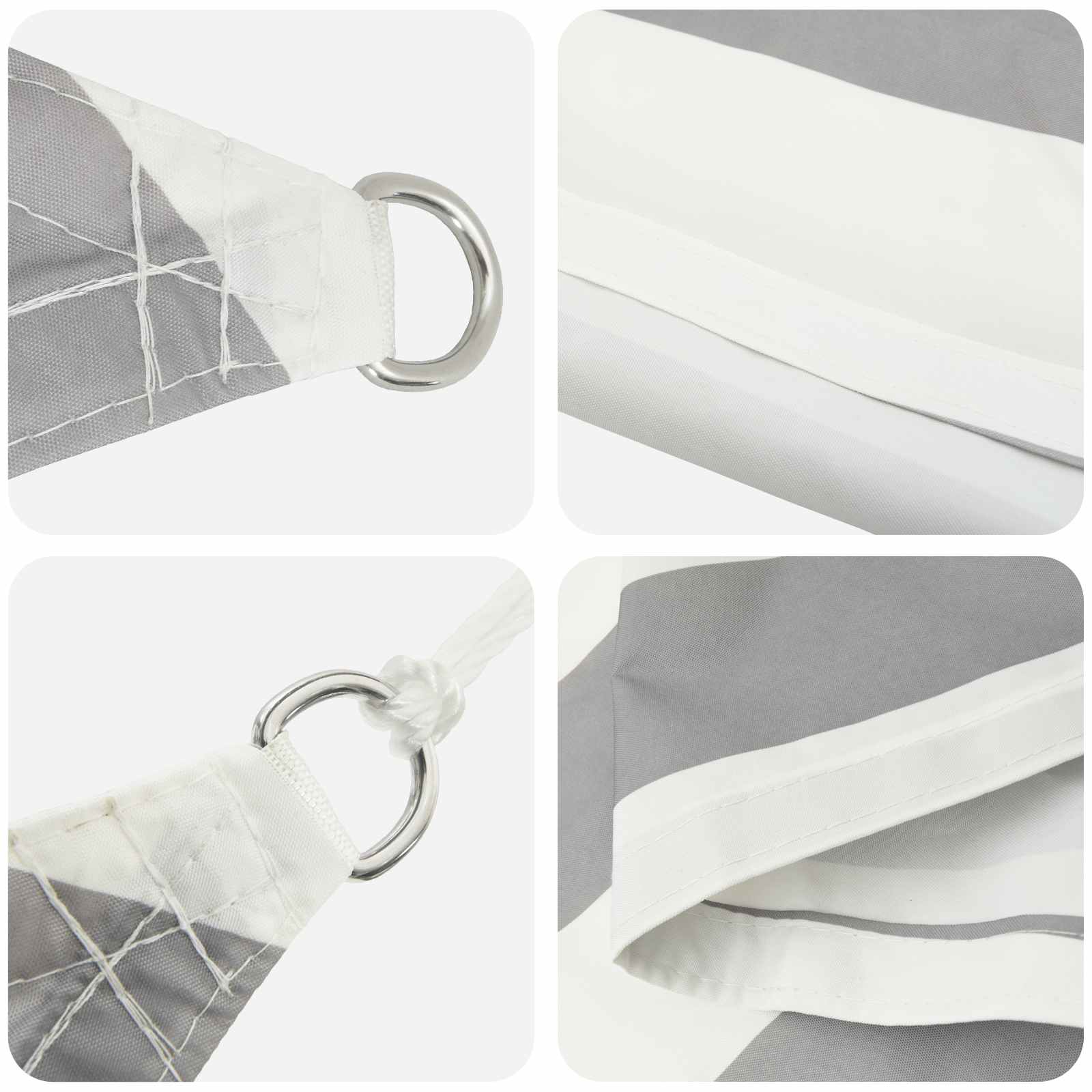 Vela da ombra solare Grigio chiaro e bianco 7 x 5 m