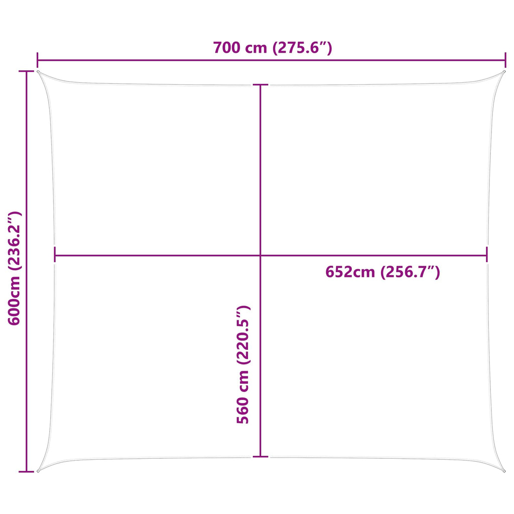 Vela da ombra solare Grigio chiaro e bianco 7 x 6 m