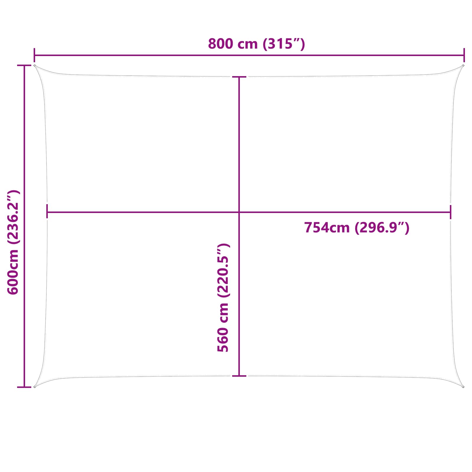 Vela da ombra solare Grigio chiaro e bianco 8 x 6 m