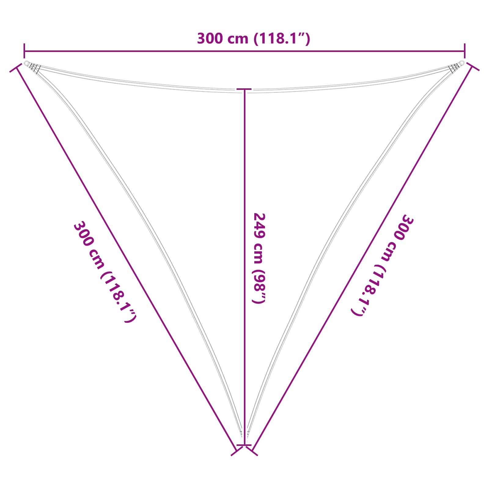 Vela da ombra solare Arancione e Marrone 3 x 3 x 3 m