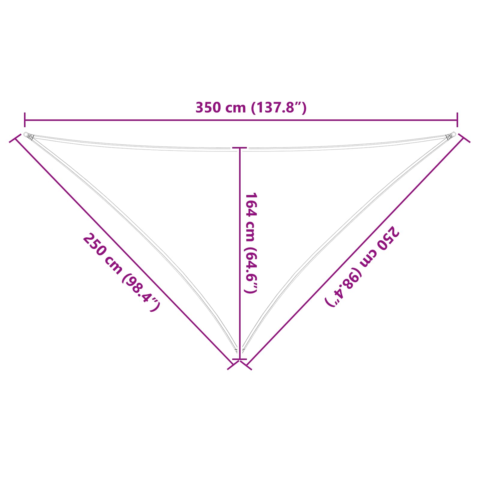 Vela da ombra solare Giallo e Bianco 2,5 x 2,5 x 3,5 m