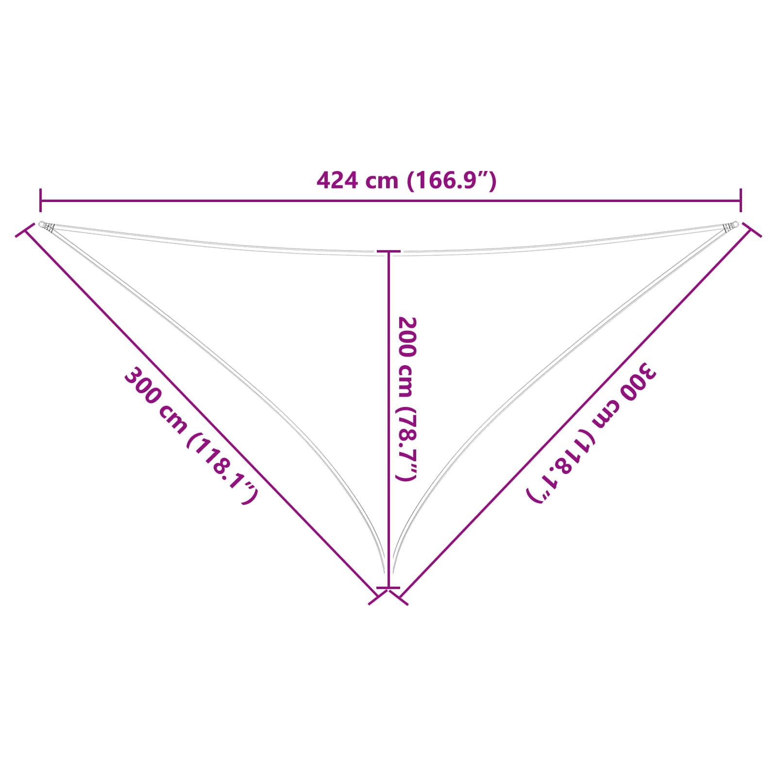 Vela da ombra solare Blu e Bianco 3 x 3 x 4,24 m