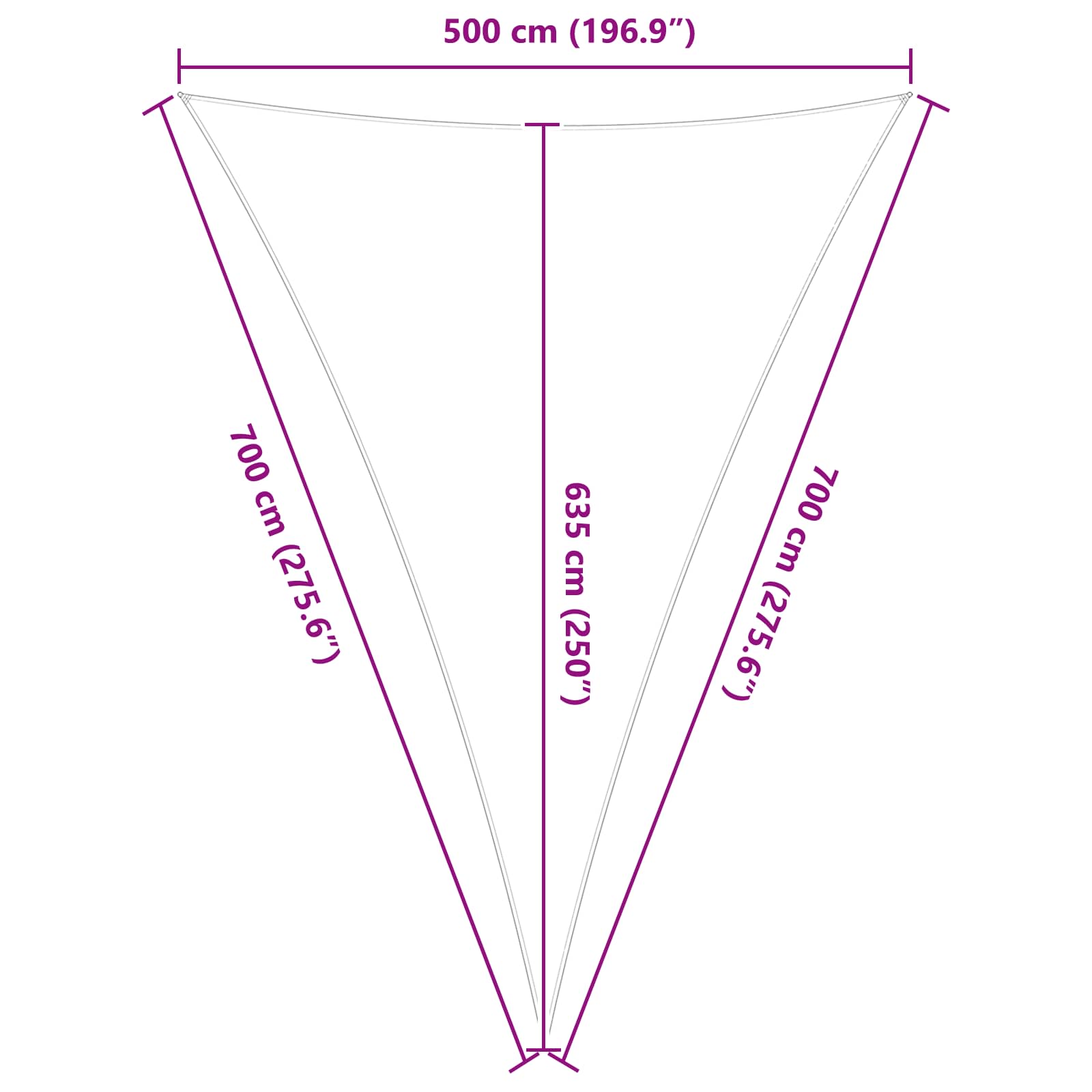 Vela da ombra solare Blu e Bianco 5 x 7 x 7 m