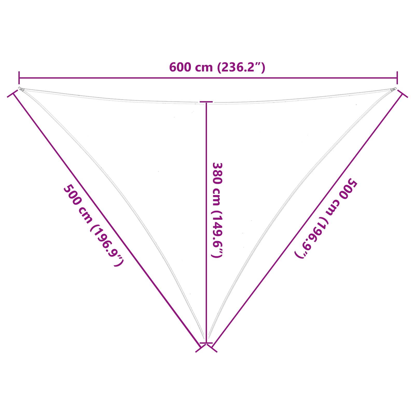 Vela da ombra solare Blu e Bianco 5 x 5 x 6 m