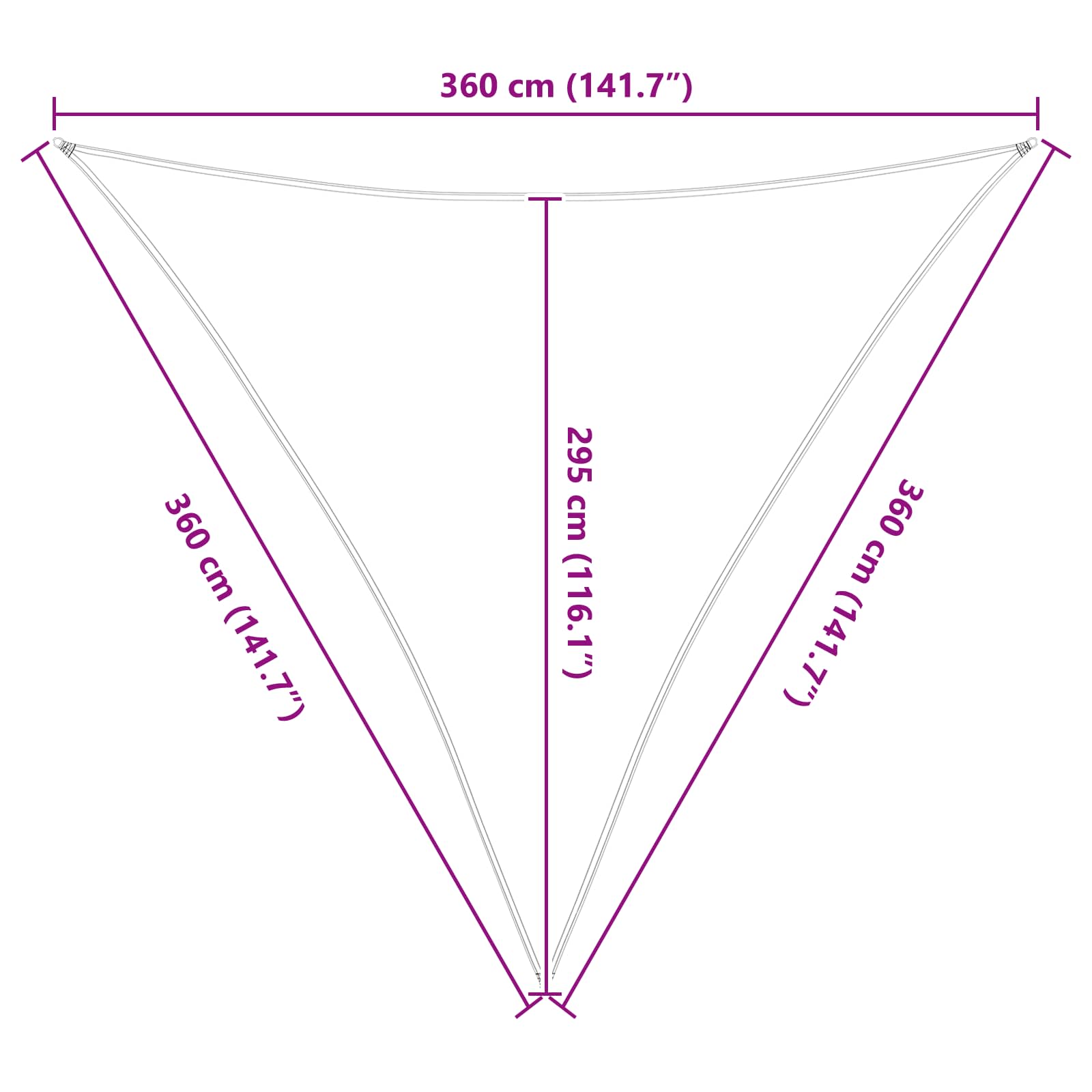 Vela da ombra solare Grigio chiaro e bianco 3,6 x 3,6 x 3,6 m