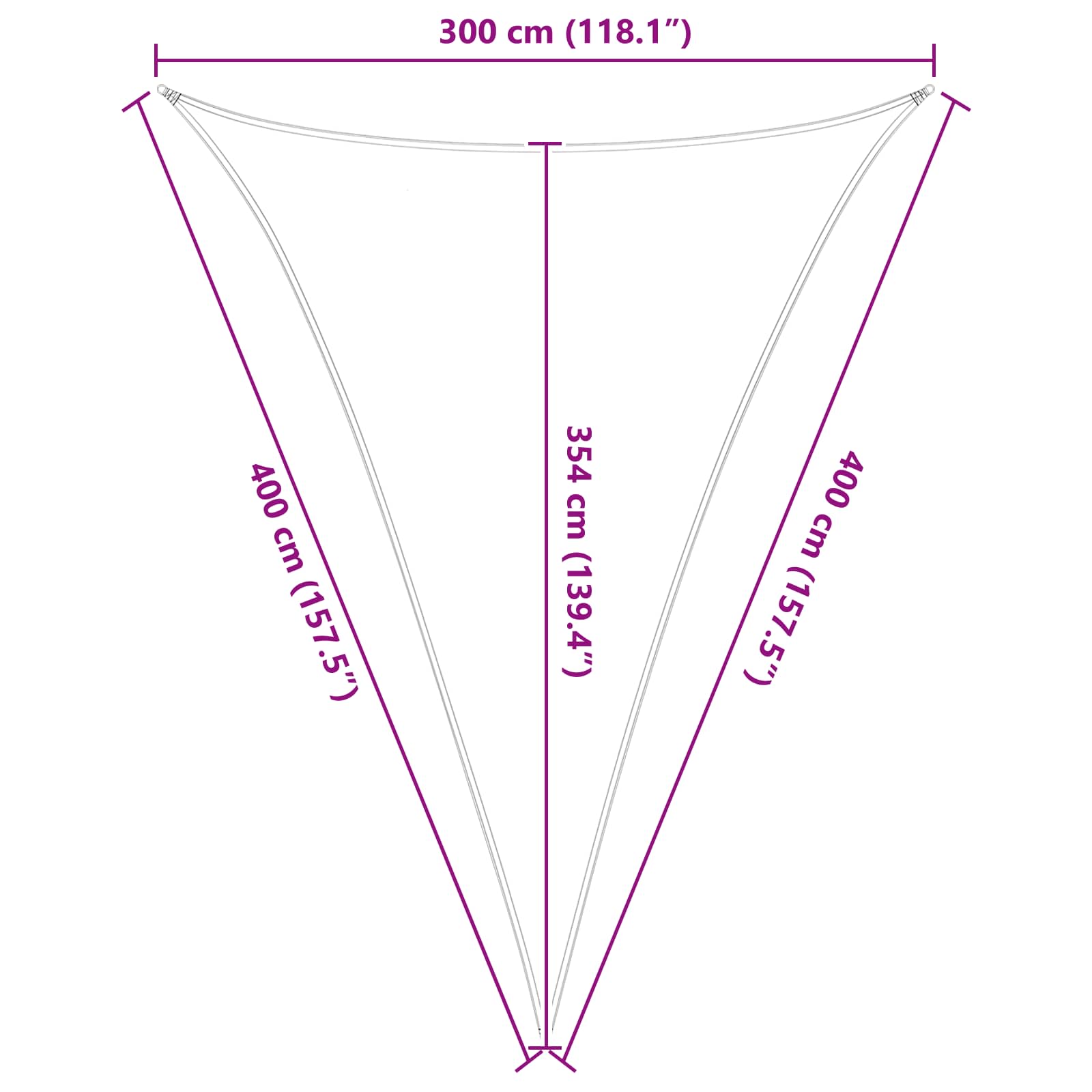 Vela da ombra solare Grigio chiaro e bianco 3 x 4 x 4 m