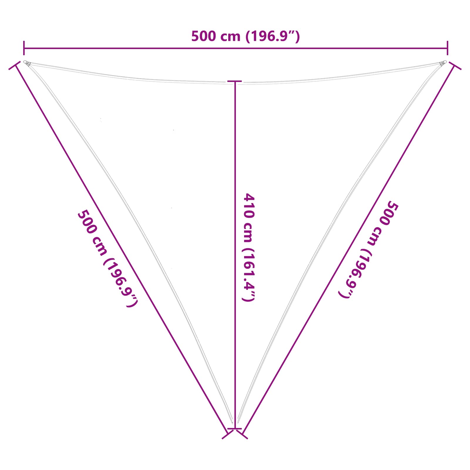 Vela da ombra solare Grigio chiaro e bianco 5 x 5 x 5 m