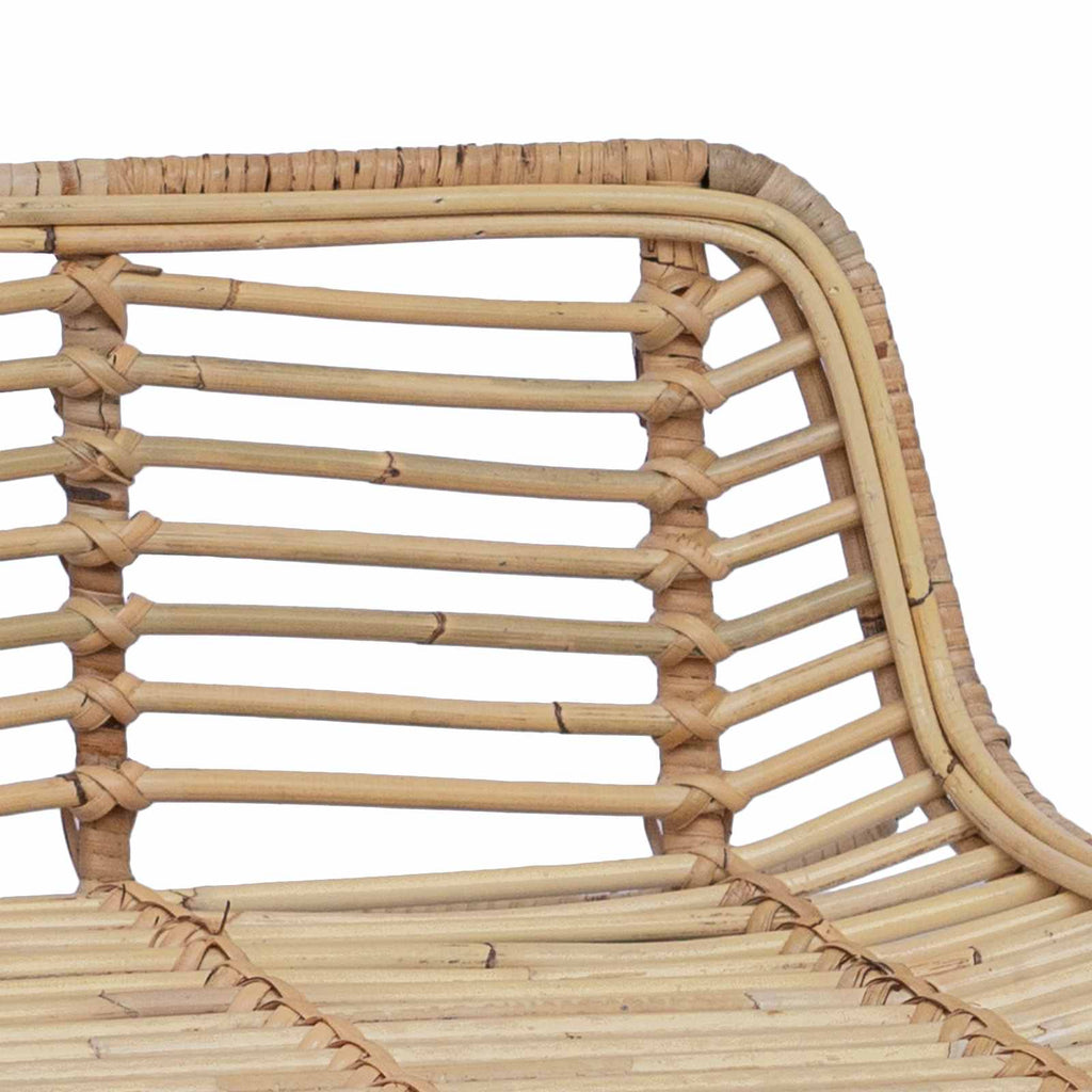 Sgabello da bar 2 pcs Naturale 44 x 45 x 76 cm Rattan e acciaio