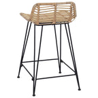 Sgabello da bar 2 pcs Naturale 44 x 45 x 76 cm Rattan e acciaio