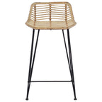 Sgabello da bar 2 pcs Naturale 44 x 45 x 76 cm Rattan e acciaio