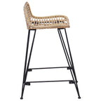 Sgabello da bar 2 pcs Naturale 44 x 45 x 76 cm Rattan e acciaio