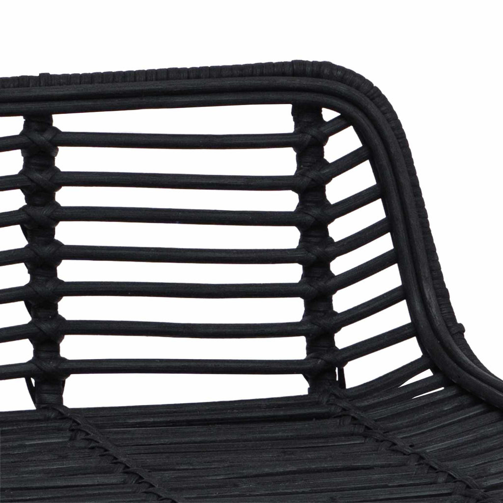 Sgabello da bar 2 pcs Nero 44 x 45 x 76 cm Rattan e acciaio