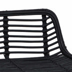 Sgabello da bar 2 pcs Nero 44 x 45 x 76 cm Rattan e acciaio