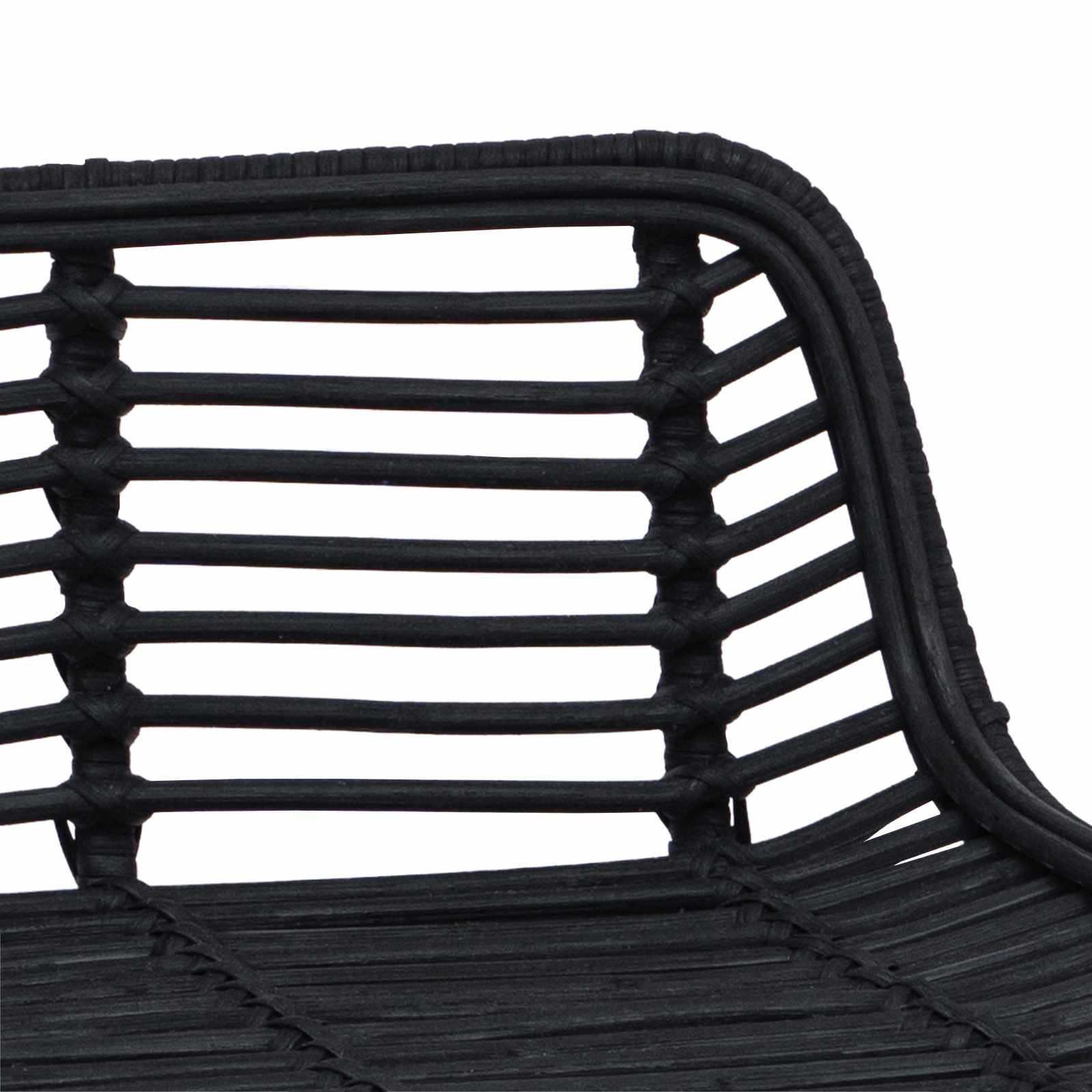 Sgabello da bar 2 pcs Nero 44 x 45 x 76 cm Rattan e acciaio