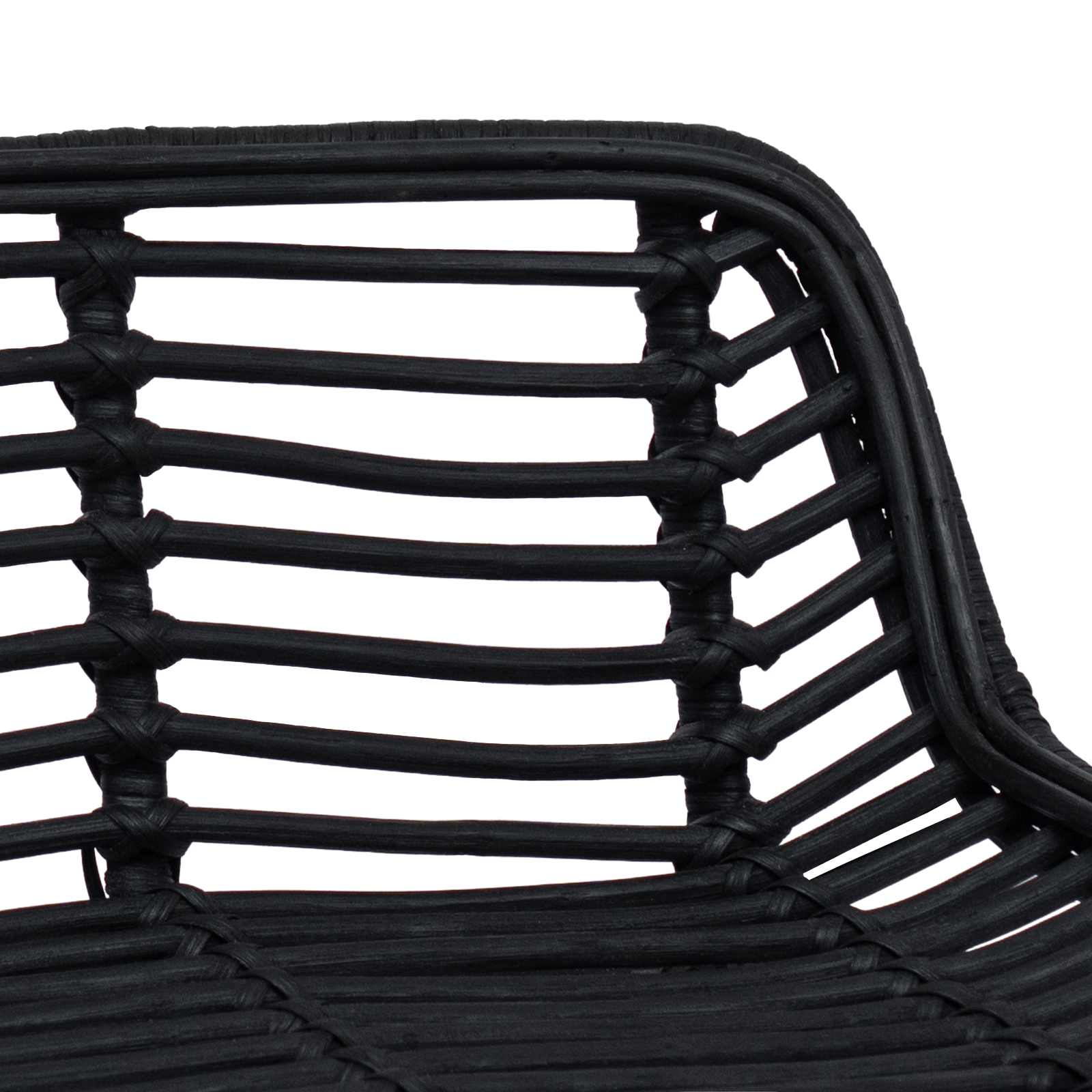 Sgabello da bar 2 pcs Nero 44 x 46 x 91 cm Rattan e acciaio