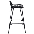 Sgabello da bar 2 pcs Nero 44 x 46 x 91 cm Rattan e acciaio