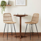 Sgabello da bar 2 pcs Naturale 44 x 54 x 96 cm Rattan e acciaio