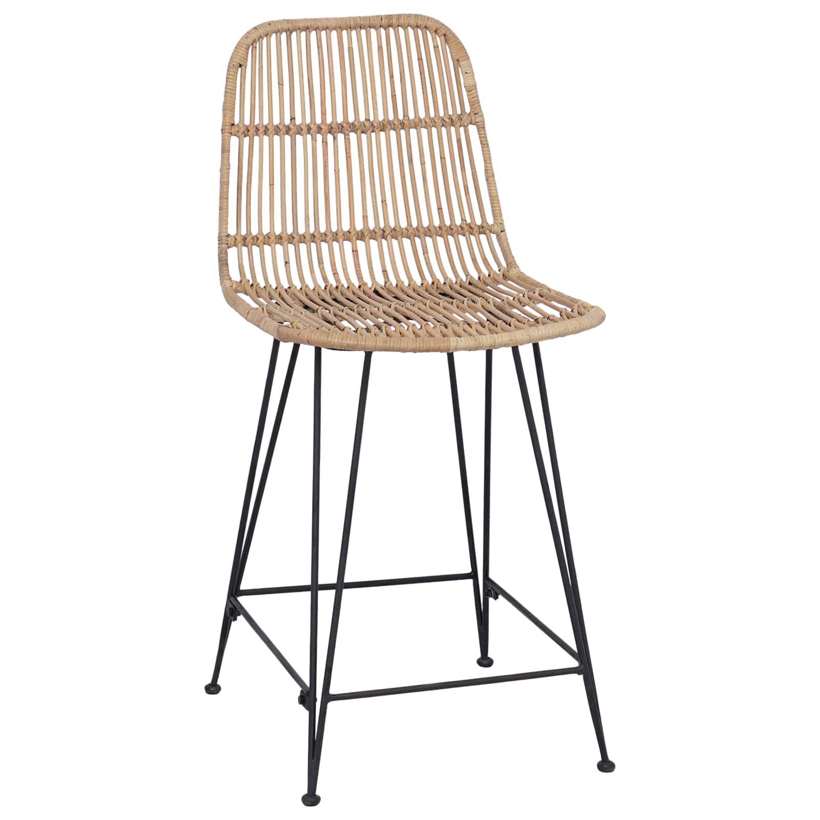 Sgabello da bar 2 pcs Naturale 44 x 54 x 96 cm Rattan e acciaio