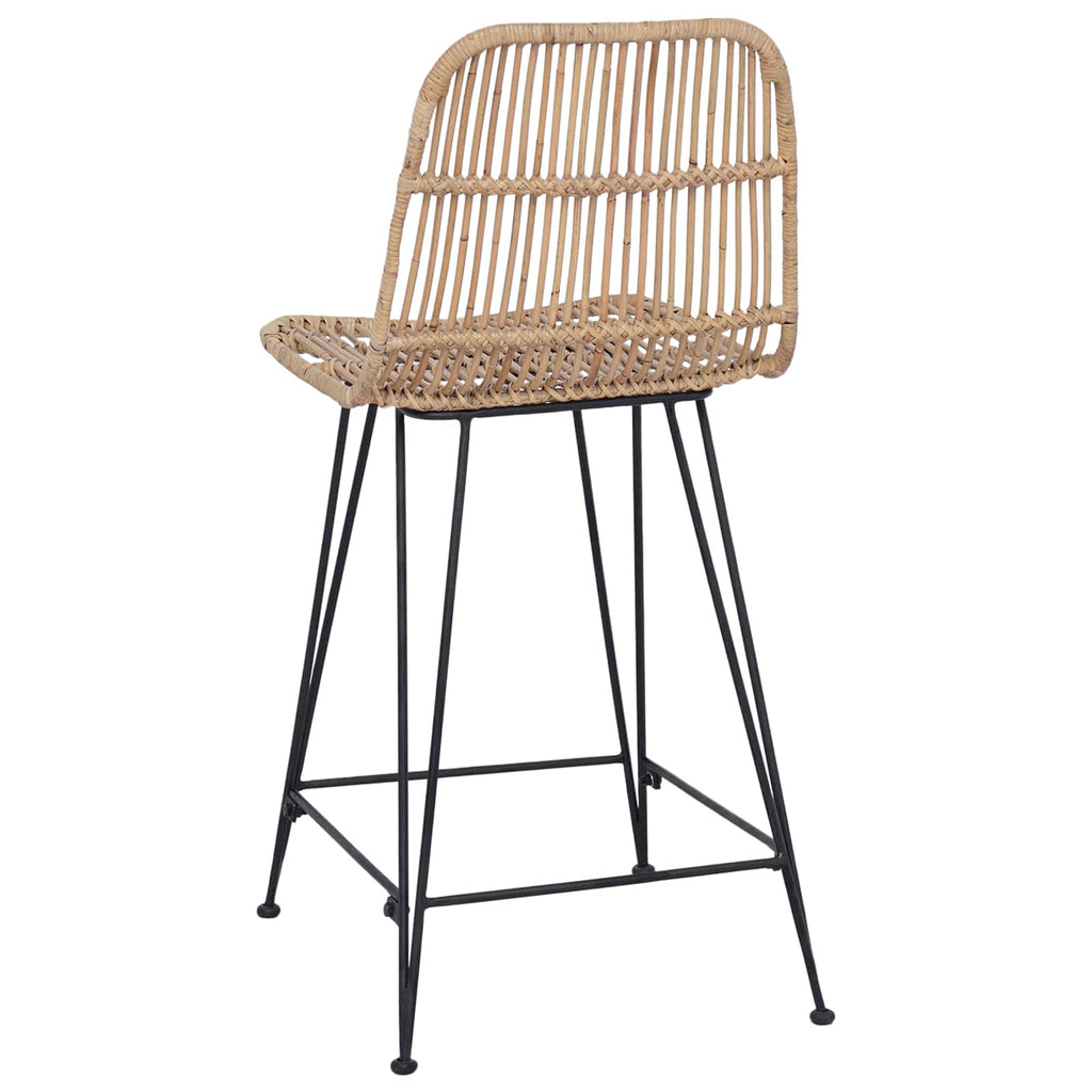 Sgabello da bar 2 pcs Naturale 44 x 54 x 96 cm Rattan e acciaio