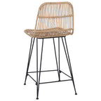 Sgabello da bar 2 pcs Naturale 44 x 54 x 96 cm Rattan e acciaio