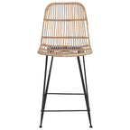 Sgabello da bar 2 pcs Naturale 44 x 54 x 96 cm Rattan e acciaio