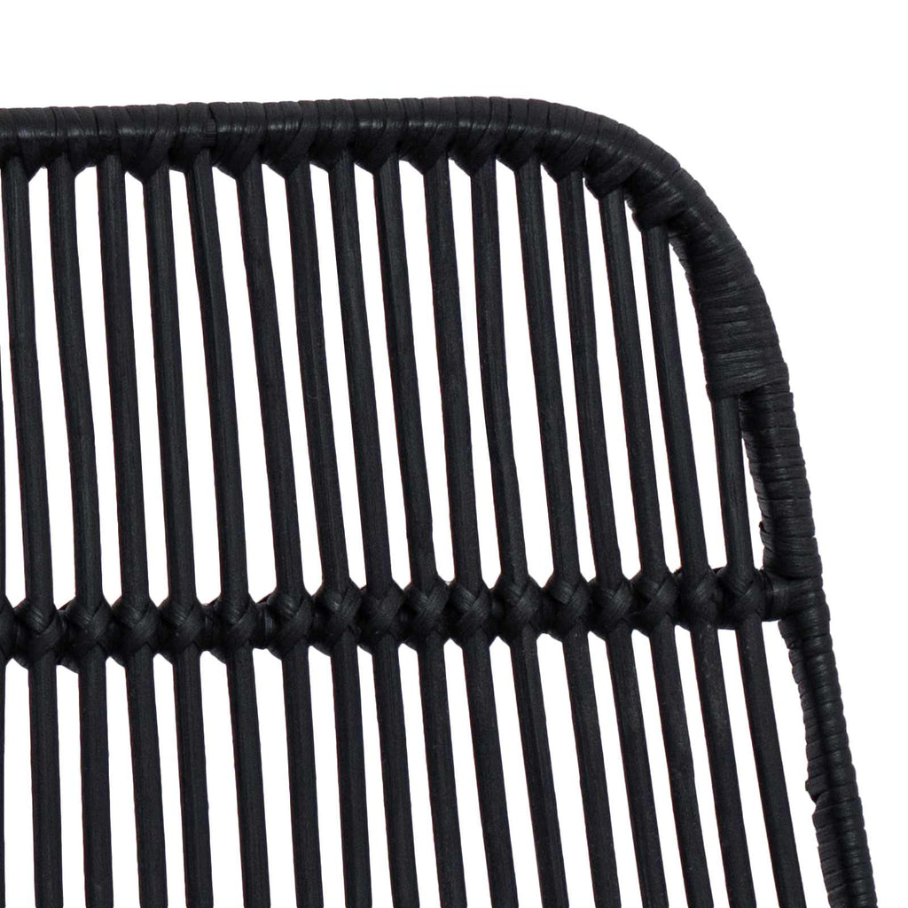 Sgabello da bar 2 pcs Nero 44 x 54 x 96 cm Rattan e acciaio