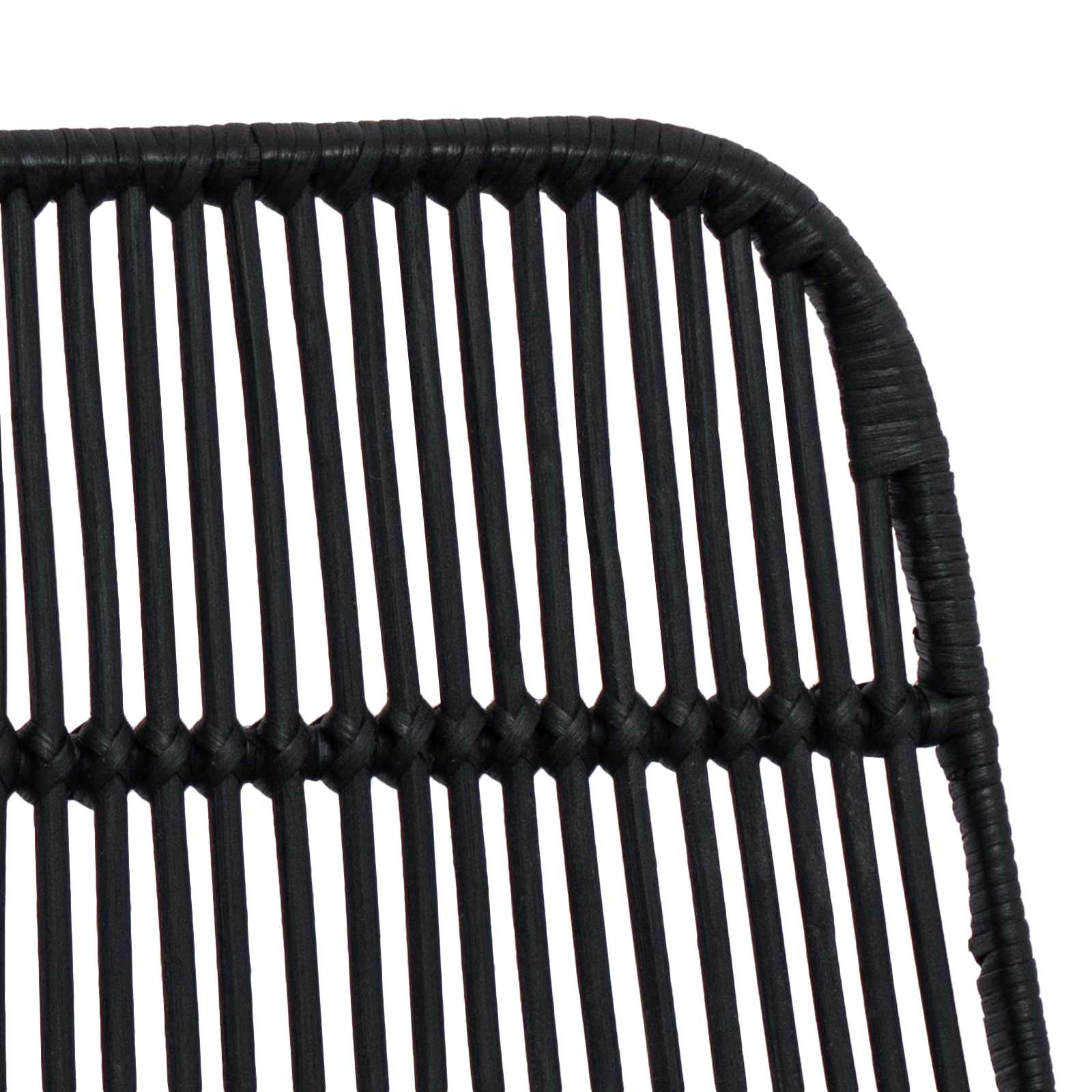 Sgabello da bar 2 pcs Nero 44 x 54 x 96 cm Rattan e acciaio