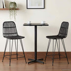 Sgabello da bar 2 pcs Nero 44 x 54 x 96 cm Rattan e acciaio