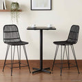Sgabello da bar 2 pcs Nero 44 x 54 x 96 cm Rattan e acciaio