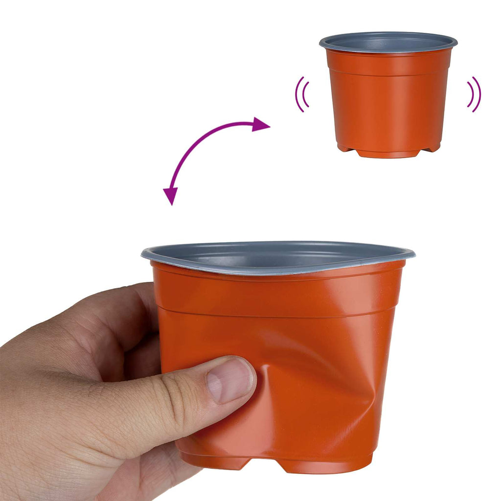 Vaso Rotondo per Fiori 50 pcs Terracotta Ø 10 x 8 cm Plastica