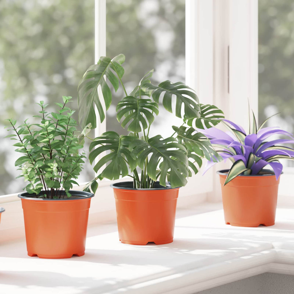 Vaso Rotondo per Fiori 100 pcs Terracotta Ø 10 x 8 cm Plastica