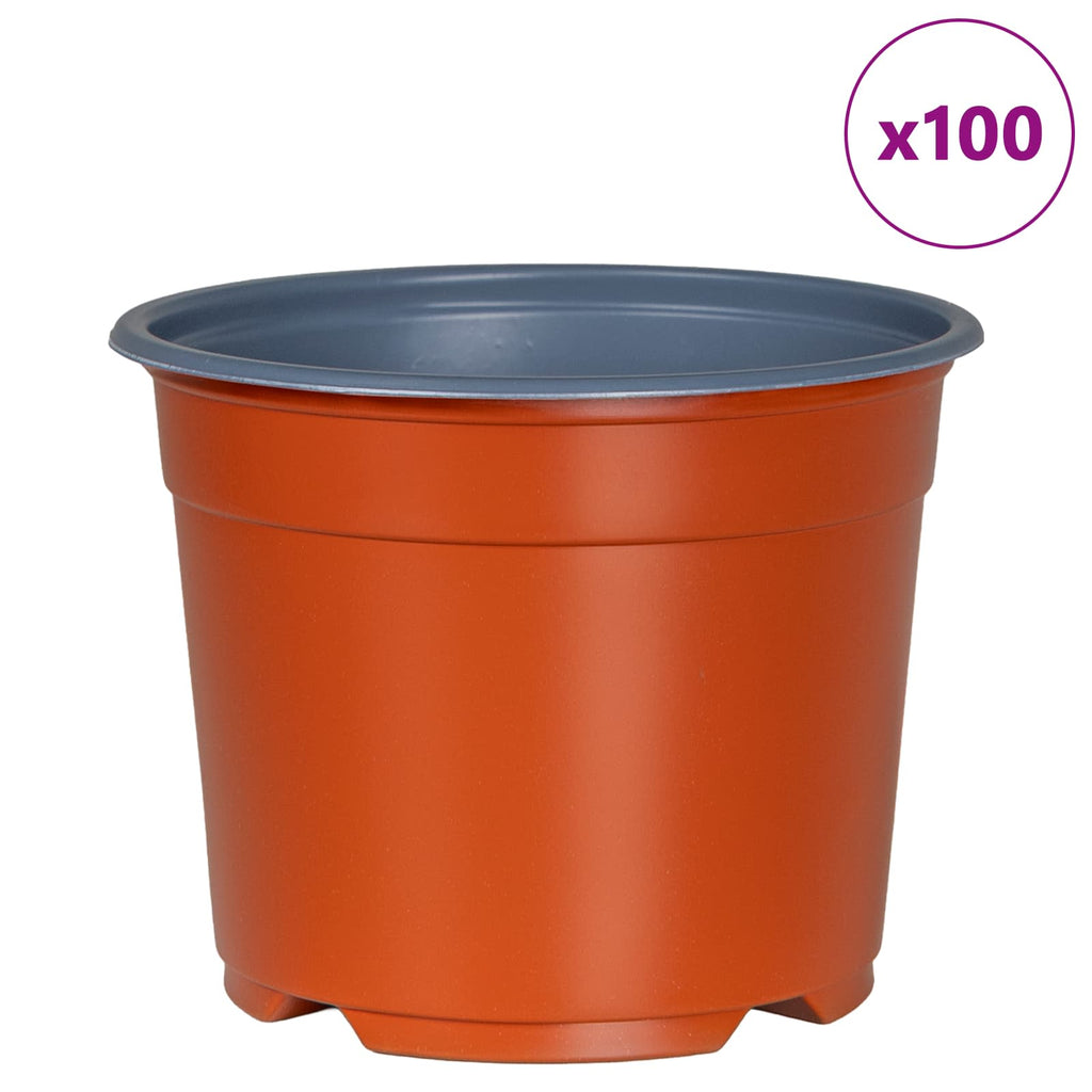 Vaso Rotondo per Fiori 100 pcs Terracotta Ø 10 x 8 cm Plastica