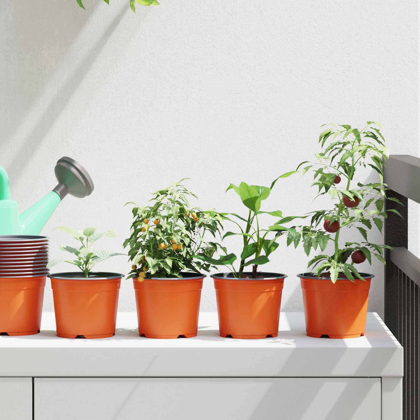 Vaso Rotondo per Fiori 200 pcs Terracotta Ø 10 x 8 cm Plastica