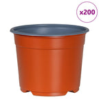 Vaso Rotondo per Fiori 200 pcs Terracotta Ø 10 x 8 cm Plastica