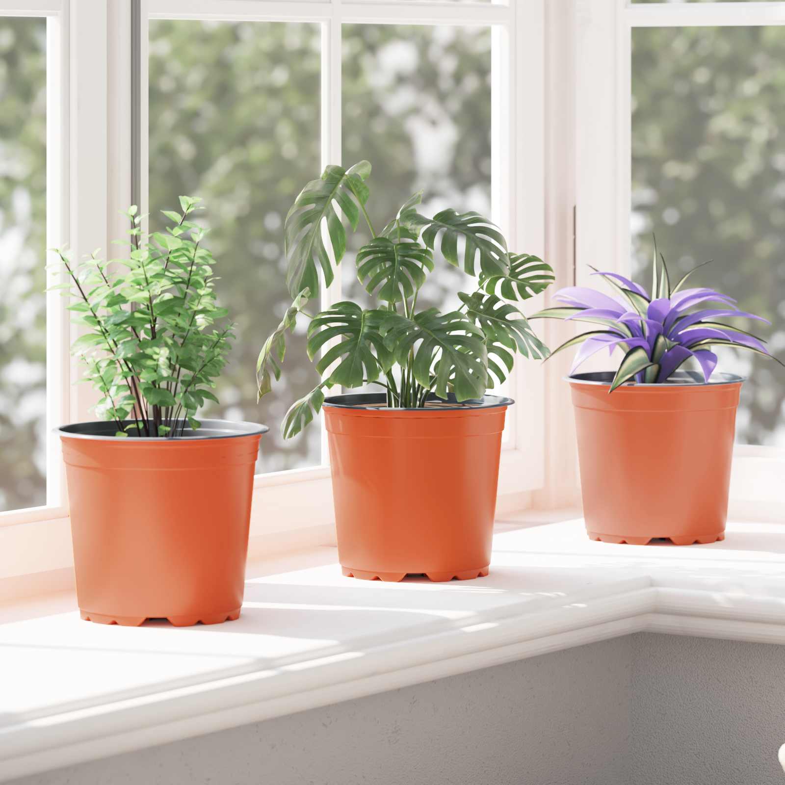 Vaso per Fiori 50 pcs Terracotta Ø 15 x 13 cm Plastica