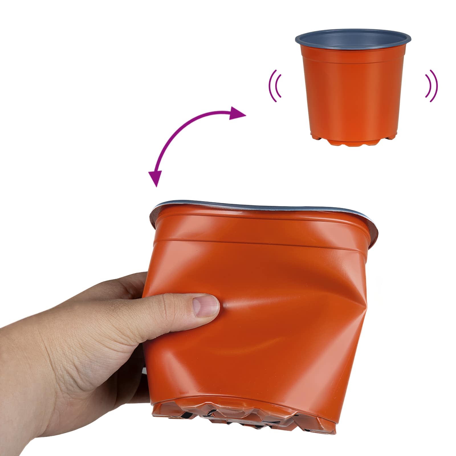 Vaso per Fiori 100 pcs Terracotta Ø 15 x 13 cm Plastica