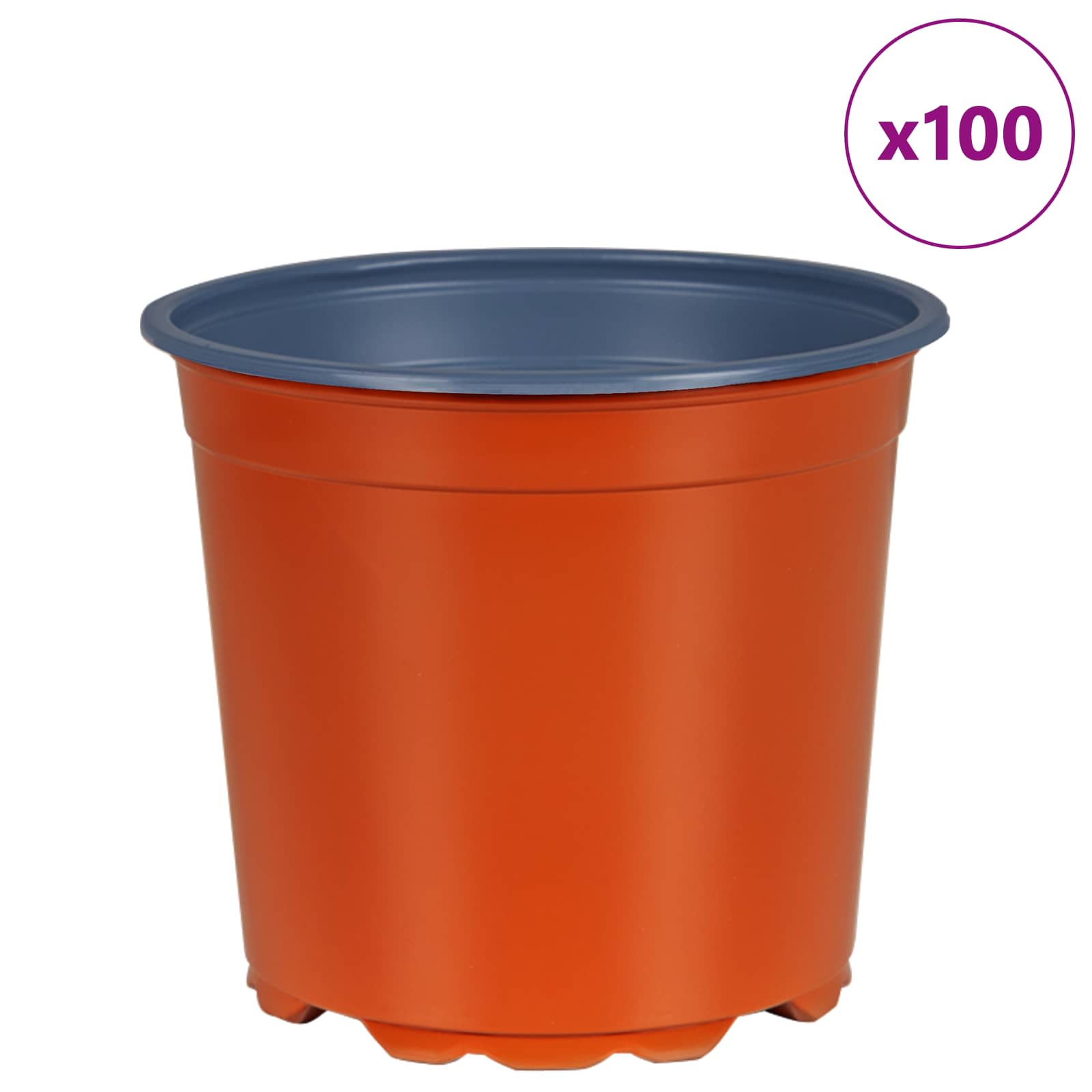 Vaso per Fiori 100 pcs Terracotta Ø 15 x 13 cm Plastica