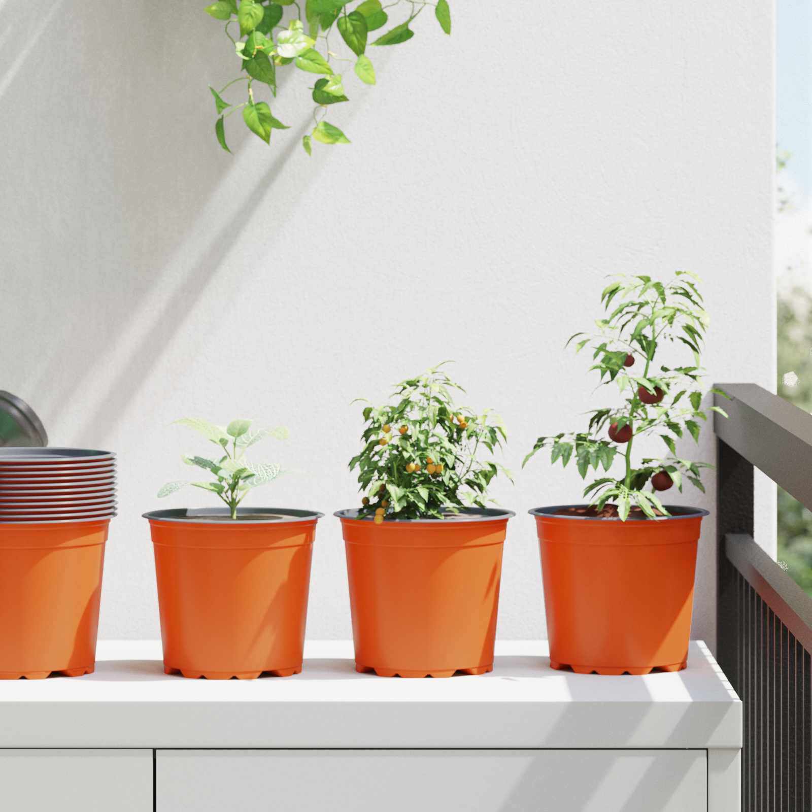Vaso per Fiori 200 pcs Terracotta Ø 15 x 13 cm Plastica